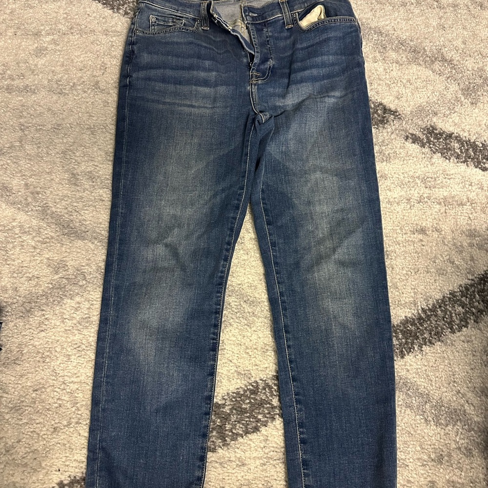7 For All Mankind Dark Blue Straight Leg Jeans